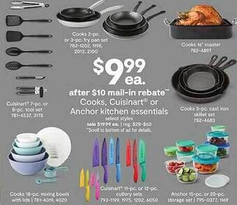 JC Penney Cooks, cuisinart or anchor kitchen essentials offer