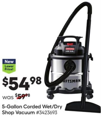 Lowe's 5-gallon corded wet/dry shop vacuum offer