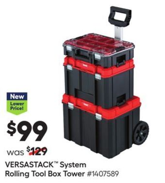 Lowe's Versastack™ system rolling tool box tower offer