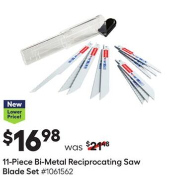 Lowe's 11-piece bi-metal reciprocating saw blade set offer