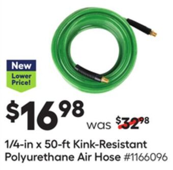 Lowe's 1/4-in x 50-ft kink-resistant polyurethane air hose offer
