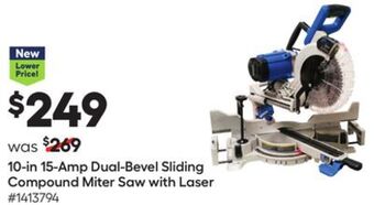 Lowe's 10-in 15-amp dual-bevel sliding compound miter saw with laser offer