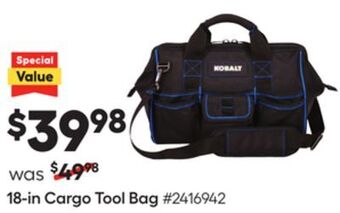 Lowe's 18-in cargo tool bag offer