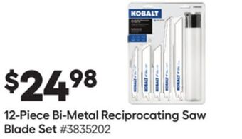 Lowe's 12-piece bi-metal reciprocating saw blade set offer