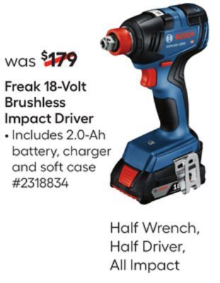 Lowe's Freak 18-volt brushless impact driver offer