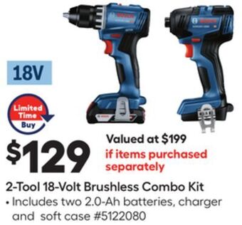 Lowe's 2-tool 18-volt brushless combo kit offer
