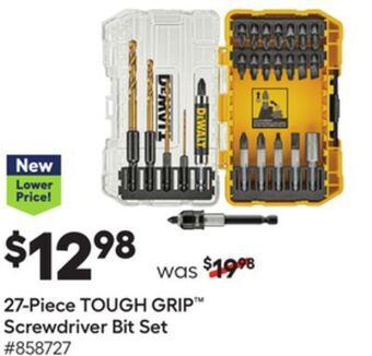 Lowe's 27-piece tough grip™ screwdriver bit set offer