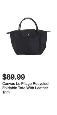 TJ Maxx Canvas le pliage recycled foldable tote with leather trim offer
