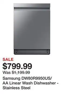 Kmart Samsung dw80r9950us/aa linear wash dishwasher - stainless steel offer