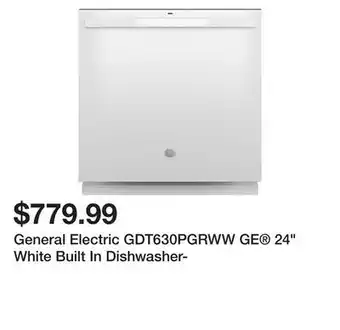 Kmart General electric gdt630pgrww ge® 24" white built in dishwasher- offer