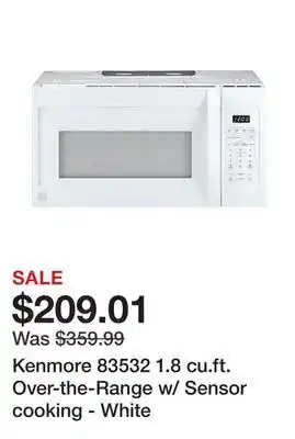 Kmart Kenmore 83532 1.8 cu.ft. over-the-range w/ sensor cooking - white offer