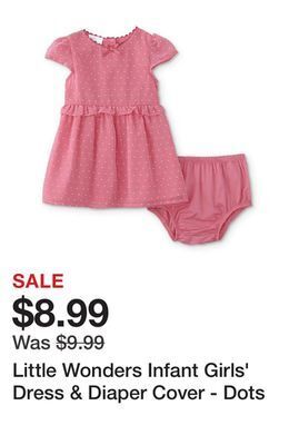 Kmart Little wonders infant girls' dress & diaper cover - dots offer