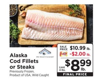 ShopRite Alaska cod fillets or steaks offer