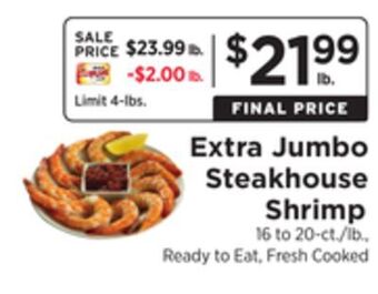 ShopRite Extra jumbo steakhouse shrimp offer