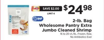 ShopRite 2-lb. bag extra jumbo cleaned shrimp offer