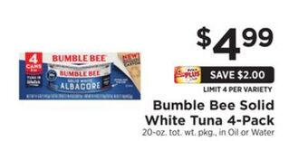 ShopRite Solid white tuna 4-pack offer