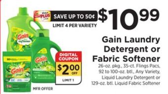 ShopRite Laundry detergent or fabric softener offer