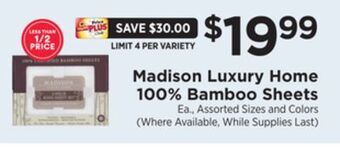 ShopRite 100% bamboo sheets offer
