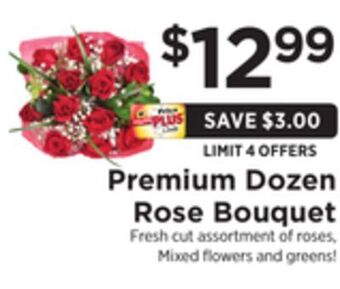 ShopRite Premium dozen rose bouquet offer