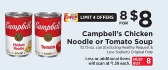 ShopRite Chicken noodle or tomato soup offer