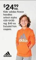 JC Penney Kids' adidas fleece hoodies offer