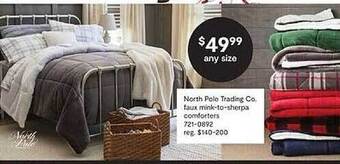 JC Penney North pole trading co. faux mink-to-sherpa comforters offer