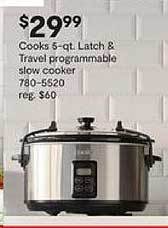JC Penney Cooks 5-qt latch & travel programmable slow cooker offer
