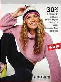 JC Penney Forever 21 apparel select styles offer