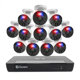Best Buy Swann - pro enforcer 16-channel, 12-bullet camera indoor/outdoor poe wired 4k hd 2tb hdd nvr security surveillance system - w offer