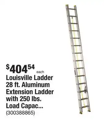 The Home Depot Louisville ladder 28 ft. aluminum extension ladder with 250 lbs. load capacity type i duty rating offer