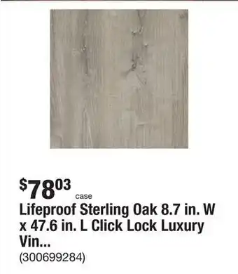 The Home Depot Lifeproof sterling oak 8.7 in. w x 47.6 in. l click lock luxury vinyl plank flooring (20.06 sq. ft. / case) offer