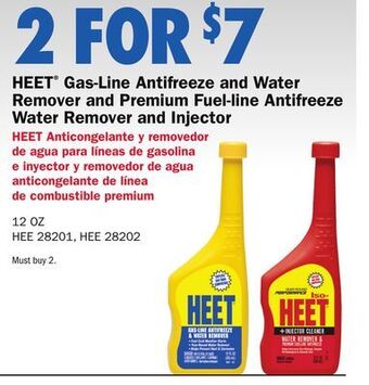 Carquest Heet® gas-line antifreeze and water remover and premium fuel-line antifreeze water remover and injector offer