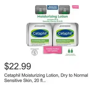 Costco Cetaphil moisturizing lotion, dry to normal sensitive skin, 20 fl oz, 2-count offer