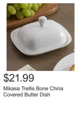 Costco Mikasa trellis bone china covered butter dish offer