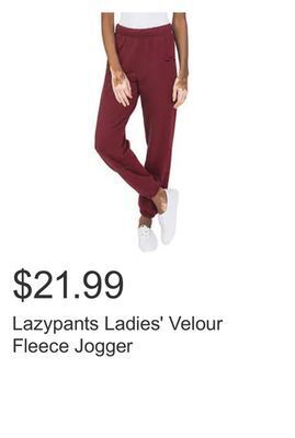 Costco Lazypants ladies' velour fleece jogger offer
