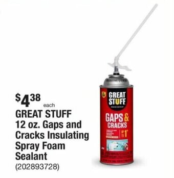 The Home Depot Great Stuff 12 oz. Gaps and Cracks Insulating Spray Foam Sealant offer