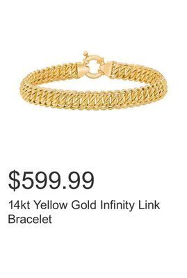 Costco 14kt yellow gold infinity link bracelet offer