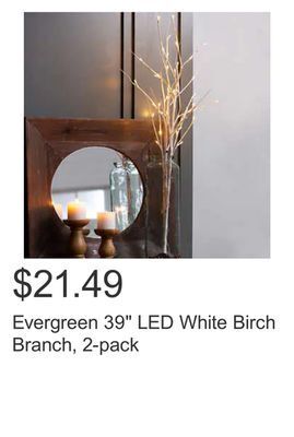 Costco Evergreen 39" led white birch branch, 2-pack offer