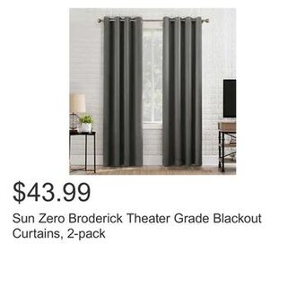 Costco Sun zero broderick theater grade blackout curtains, 2-pack offer