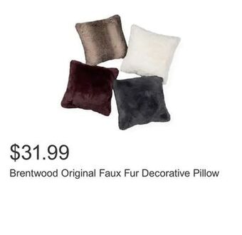 Costco Brentwood original faux fur decorative pillow offer