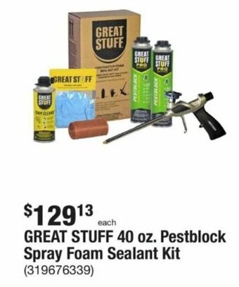 The Home Depot Great Stuff 40 oz. Pestblock Spray Foam Sealant Kit offer