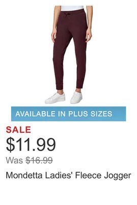 Costco Mondetta ladies' fleece jogger offer