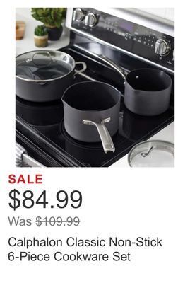 Costco Calphalon classic non-stick 6-piece cookware set offer