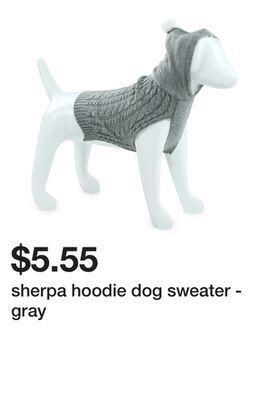 Five Below Sherpa hoodie dog sweater - gray offer