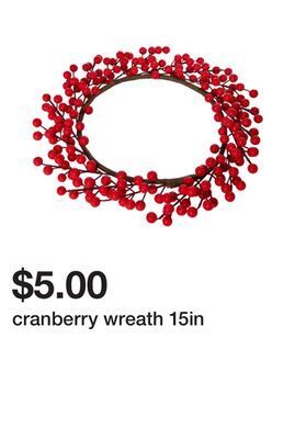 Five Below Cranberry wreath 15in offer