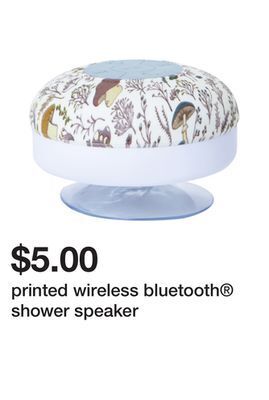 Five Below Printed wireless bluetooth® shower speaker offer