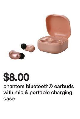 Five Below Phantom bluetooth® earbuds with mic & portable charging case offer