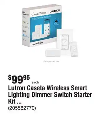 The Home Depot Lutron caseta wireless smart lighting dimmer switch starter kit with smart bridge offer