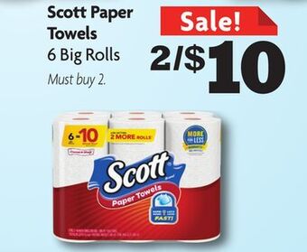 Family Dollar Scott paper towels offer