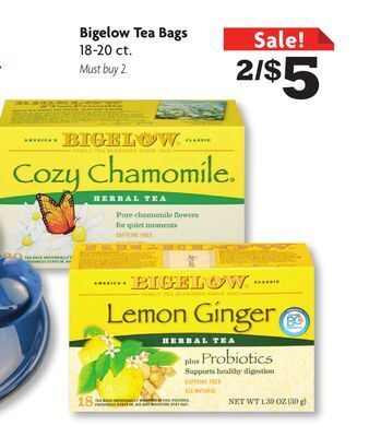 Family Dollar Bigelow tea bags offer